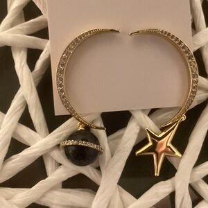 Gold Star and Planet Earrings